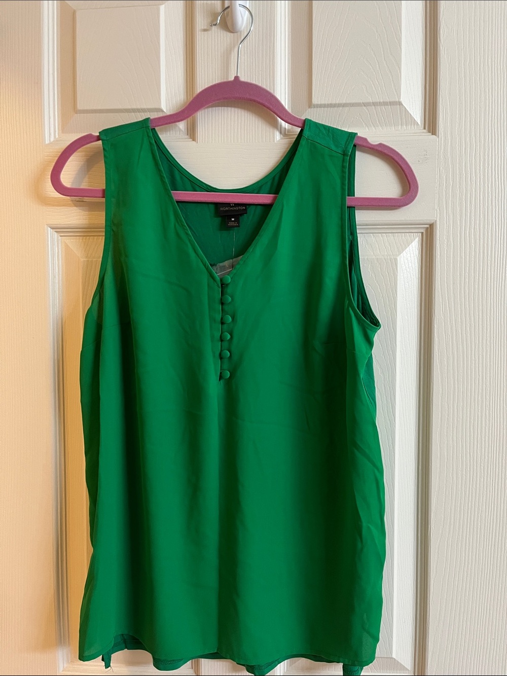 Worthington Green V-Neck Sleeveless Camisole